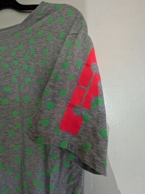Men's Nike LeBron Gray Short Sleeve Tee with Green Polka Dots